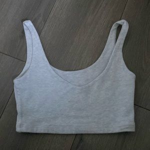 Light heather grey Brandy Melville cropped tank top barely worn
